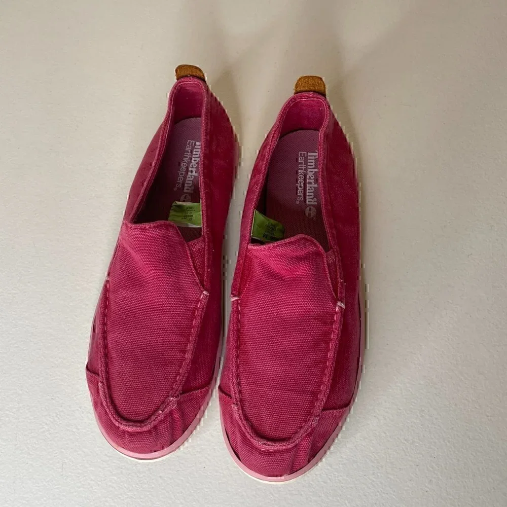 Timberland Earthkeepers Pink Canvas Slip-On Shoes 6